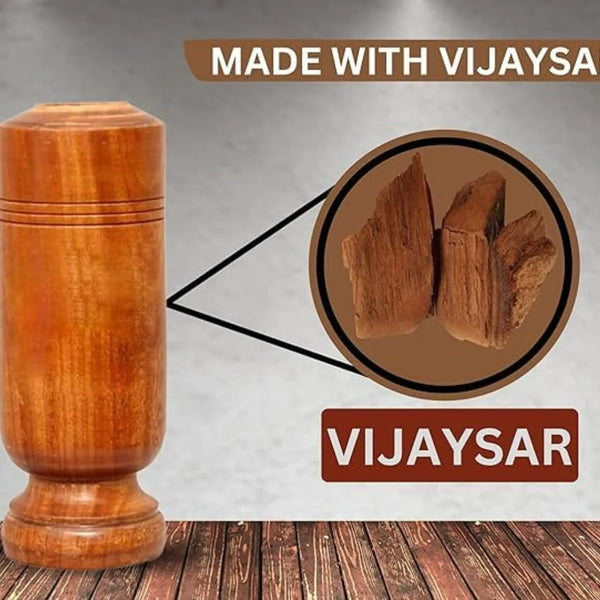 Myacra Lab certified Vijaysar wood Glass | Ayurvedic Glass/Tumbler | Sugar Vijaysar Wood Glass | Vijaysar Ki Lakdi Ka Glass | Vijaysar Herbal Tumbler | Bija Glass 100ml