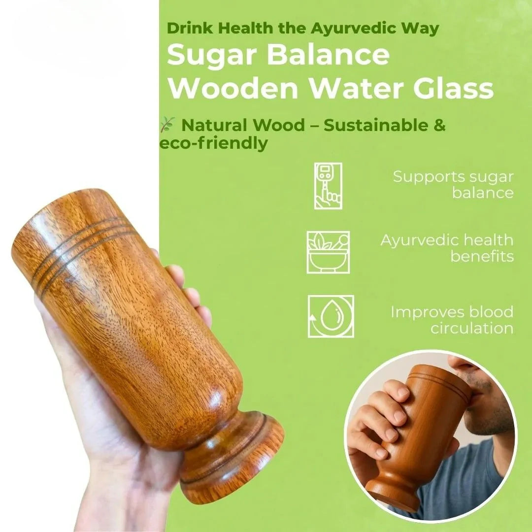 Myacra Lab certified Vijaysar wood Glass | Ayurvedic Glass/Tumbler | Sugar Vijaysar Wood Glass | Vijaysar Ki Lakdi Ka Glass | Vijaysar Herbal Tumbler | Bija Glass 100ml