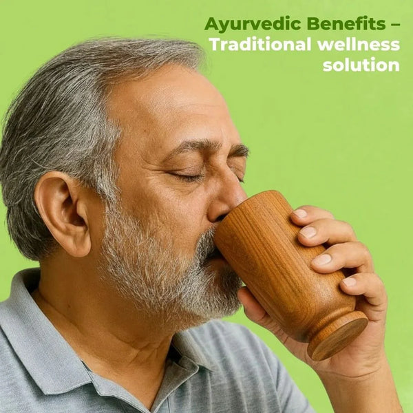 Myacra Lab certified Vijaysar wood Glass | Ayurvedic Glass/Tumbler | Sugar Vijaysar Wood Glass | Vijaysar Ki Lakdi Ka Glass | Vijaysar Herbal Tumbler | Bija Glass 100ml