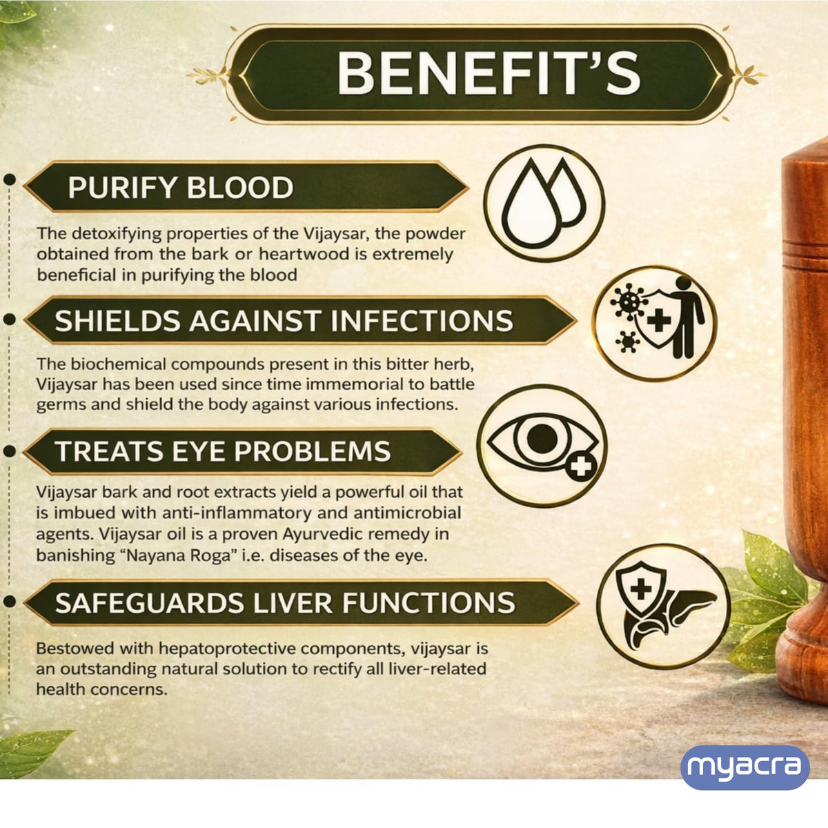 Myacra Lab certified Vijaysar wood Glass | Ayurvedic Glass/Tumbler | Sugar Vijaysar Wood Glass | Vijaysar Ki Lakdi Ka Glass | Vijaysar Herbal Tumbler | Bija Glass 100ml