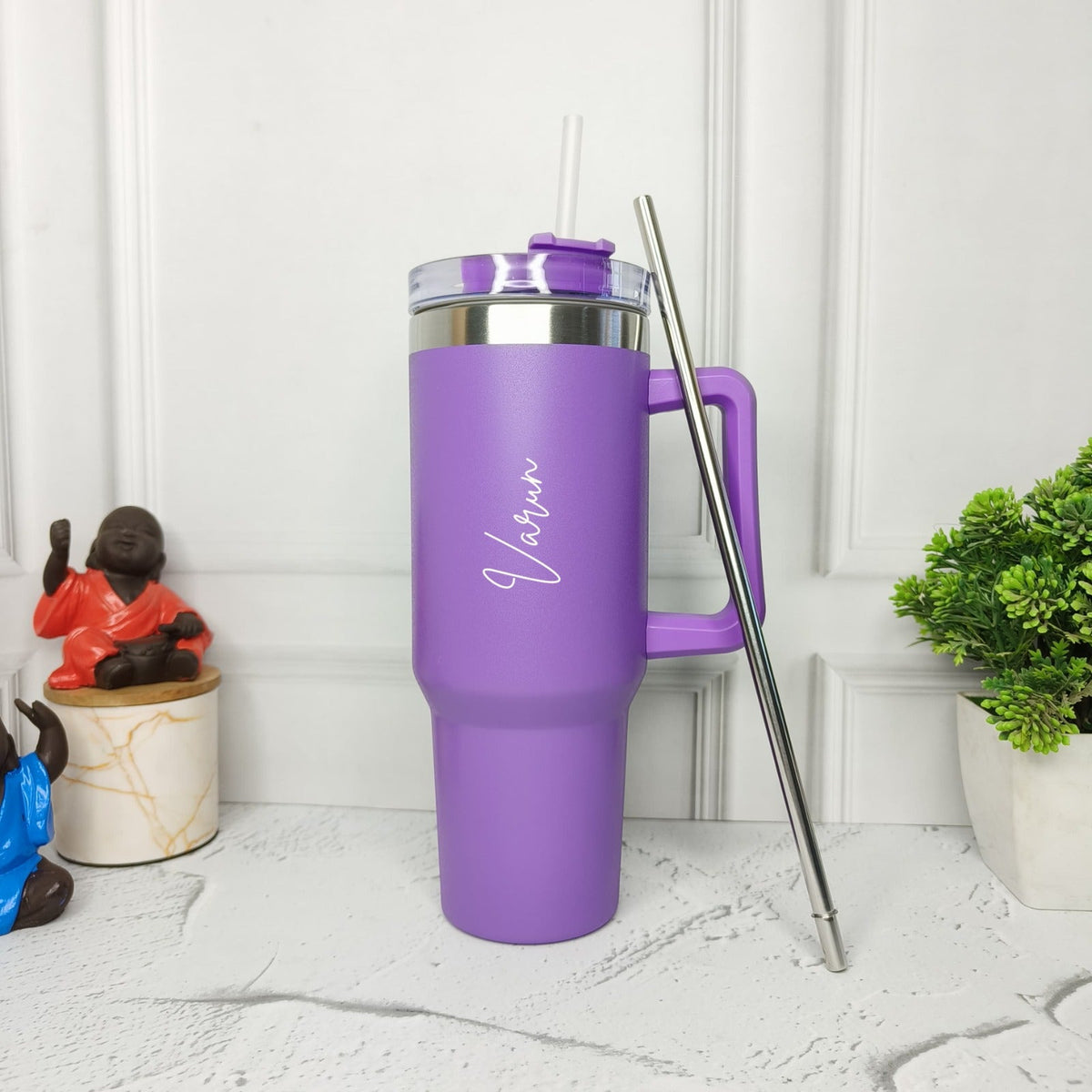 Personalized Quencher 40 oz Tumbler with Handle and Straw