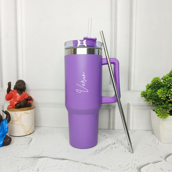 Personalized Quencher 40 oz Tumbler with Handle and Straw