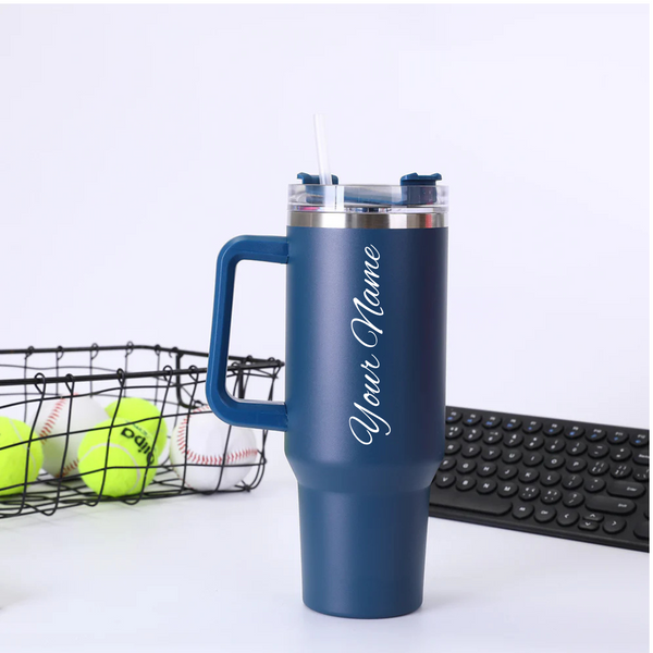 Personalized Quencher 40 oz Tumbler with Handle and Straw
