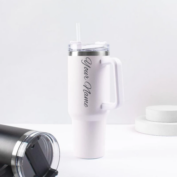 Personalized Quencher 40 oz Tumbler with Handle and Straw