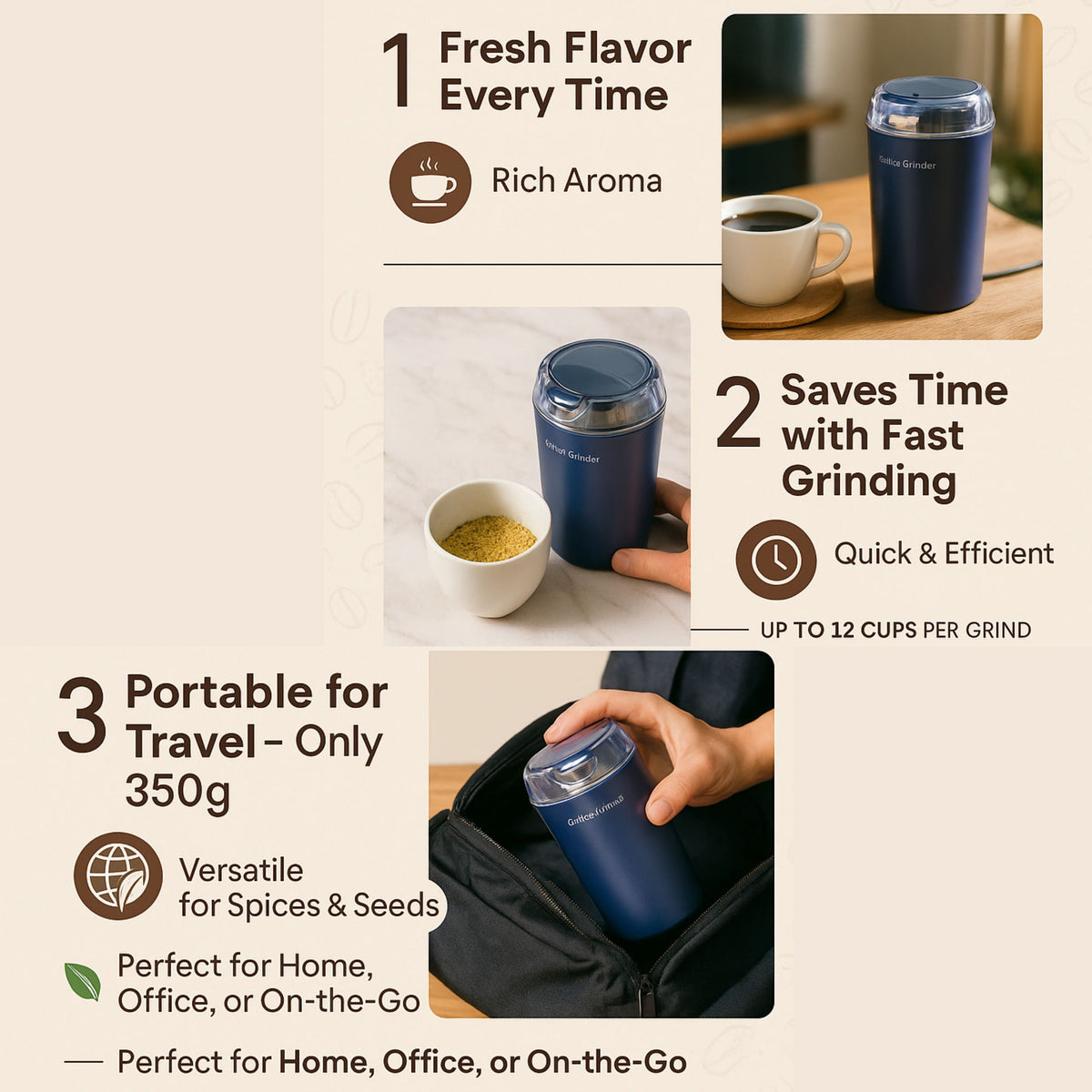 PureGrind™ – Fresh Grounds, Perfectly Pulled | Grind Your Favorites in Seconds