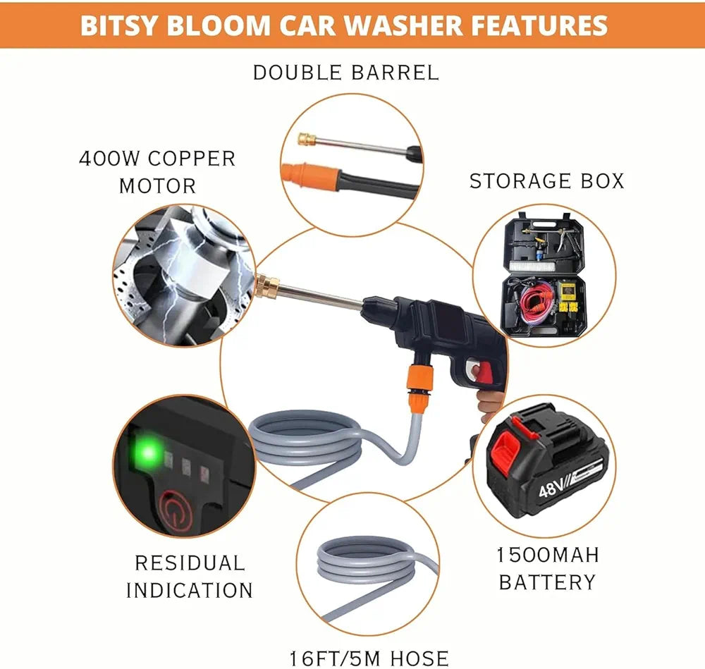 Portable High-Pressure Car & Bike Wash Gun