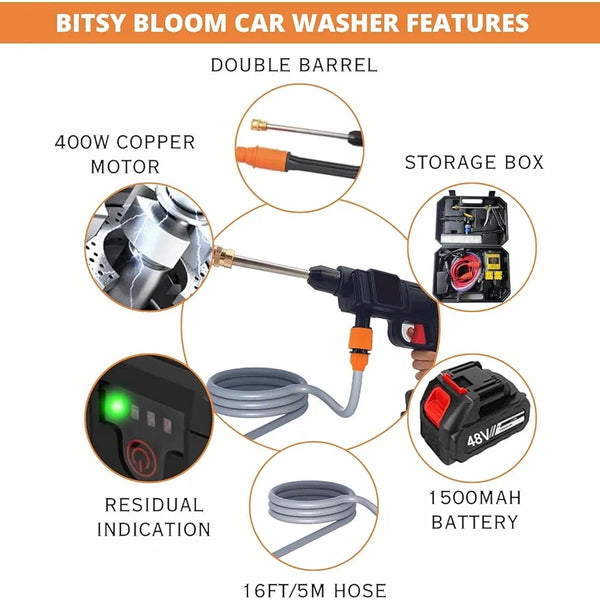 Portable High-Pressure Car & Bike Wash Gun
