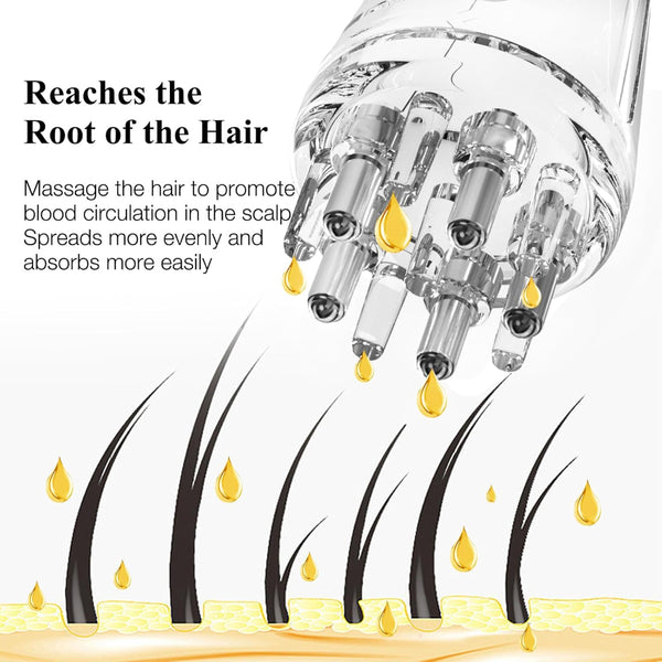Scalp Applicator Comb, Scalp Oil Applicator, Root Comb Applicator Bottle for Hair, Hair Serum Applicator Suitable for Various Liquids, Suitable for Home and Travel-Transparent