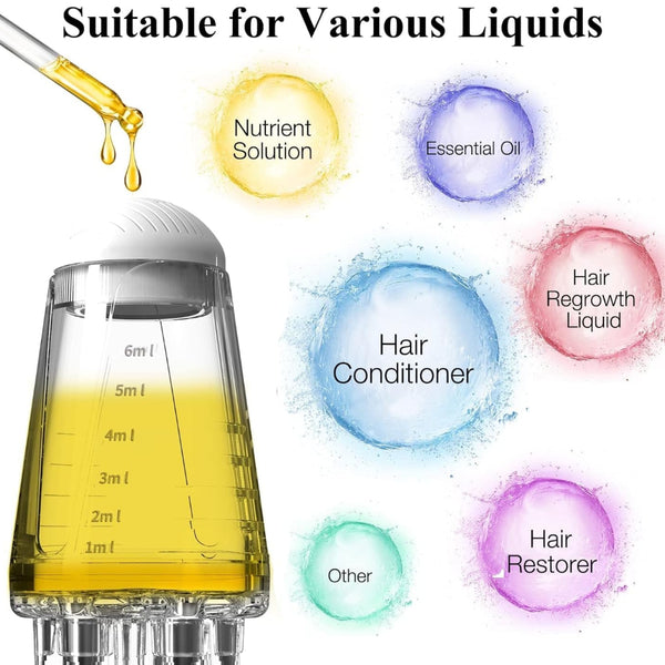 Scalp Applicator Comb, Scalp Oil Applicator, Root Comb Applicator Bottle for Hair, Hair Serum Applicator Suitable for Various Liquids, Suitable for Home and Travel-Transparent