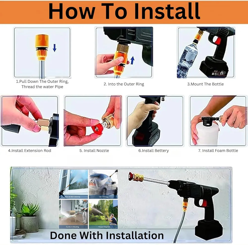 Portable High-Pressure Car & Bike Wash Gun