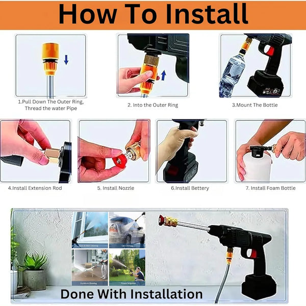 Portable High-Pressure Car & Bike Wash Gun