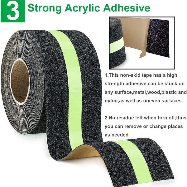 Glow-in-the-Dark Anti-Slip Tape for Stairs (2"x 5M)