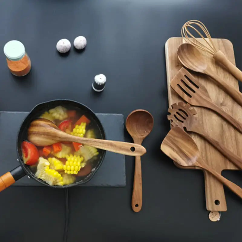 7-Piece Teak Kitchenware Set