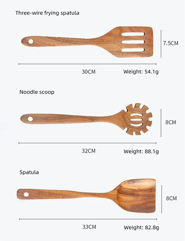 7-Piece Teak Kitchenware Set