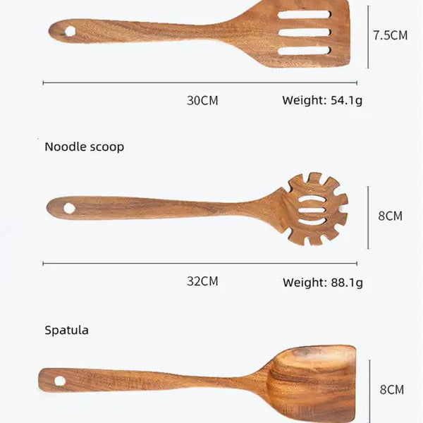 7-Piece Teak Kitchenware Set