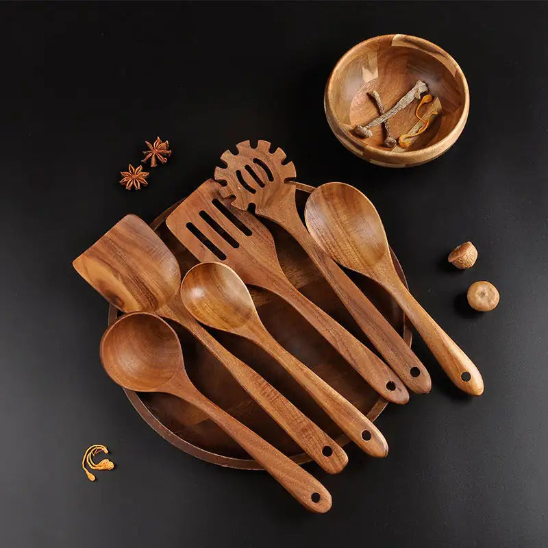 7-Piece Teak Kitchenware Set